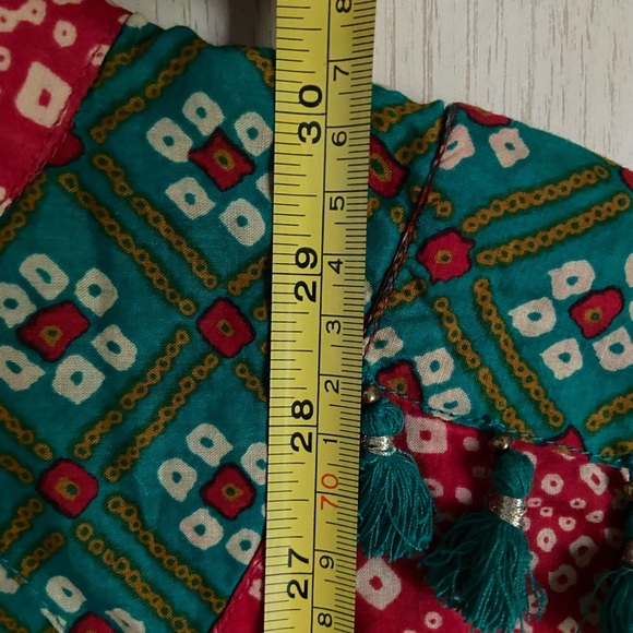 GENERATION Basic Vibrant Indian Patterned Glare Tunic Top Mini Dress Sz 12 - Picture 8 of 9
